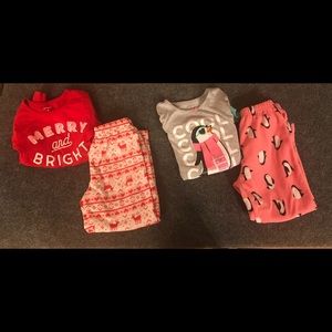 Pajamas girls 5 two sets Christmas penguin carters
